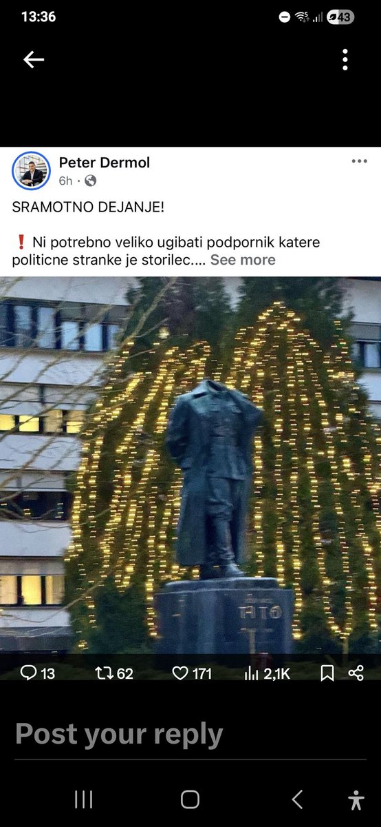 Dermol, psihopatsko in sramotno je častiti komunističnega morilca, ki bi za življenja moral končati v zaporu do smrti.
Simbolično obglavljanje je post festum sodba človeku, ki je na desettisoče ljudi dal pobijati s krampi in noži, metati v jame, ali pa so jih nori komunisti žive