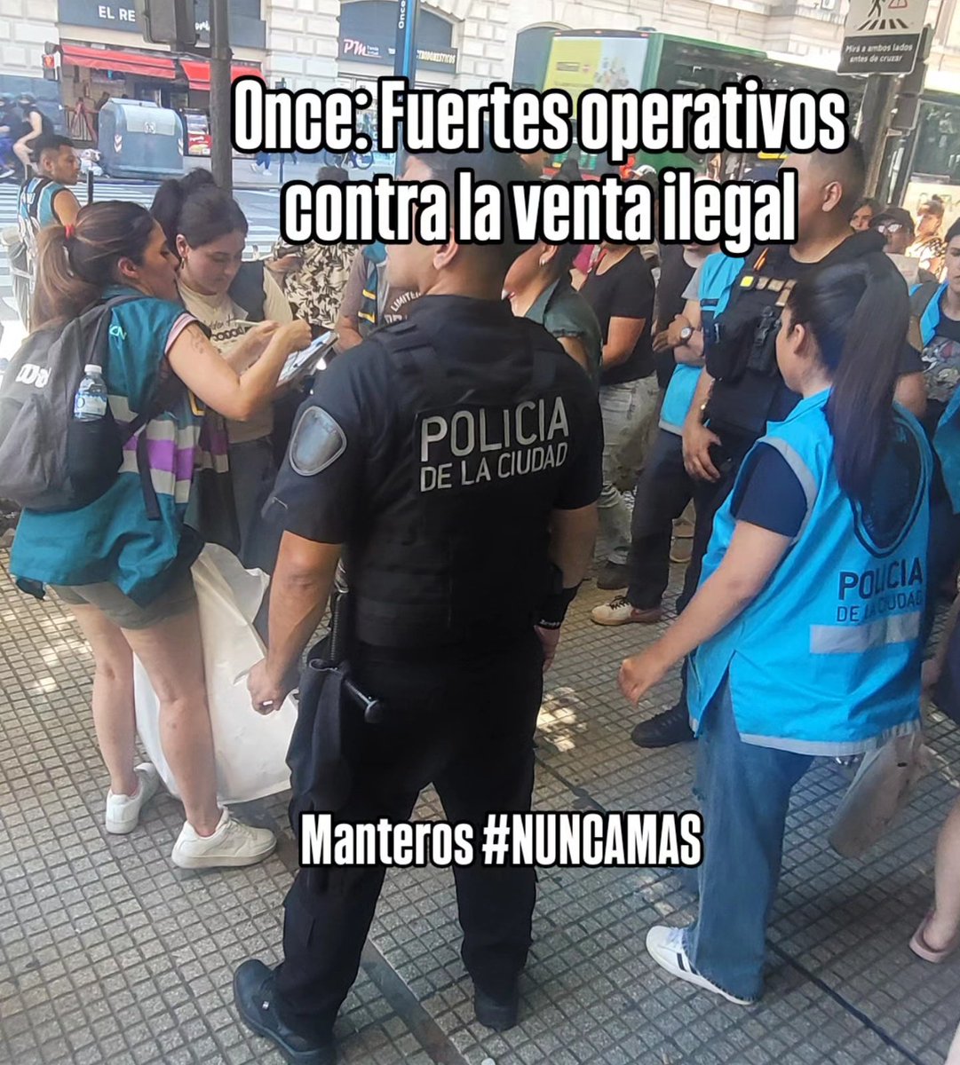 ⚠️Once: fuertes operativos contra la venta ilegal
En estas semanas previas a las fiestas el Gobierno de la Ciudad refuerza el personal en la calles para previa el uso indebido del espacio público. 
•Además, extienden el horario de tareas hasta las 22 hs.
●Salen a la calle a