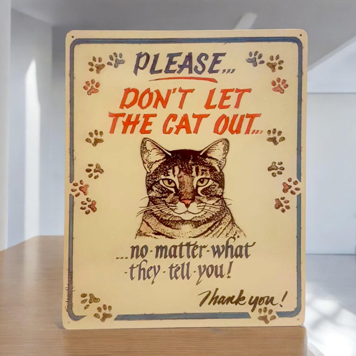 arlissbryant's tweet image. Really Cute Tin Cat Lovers Sign tuppu.net/15afee9f #Etsy #kitchenconnection #CatSign