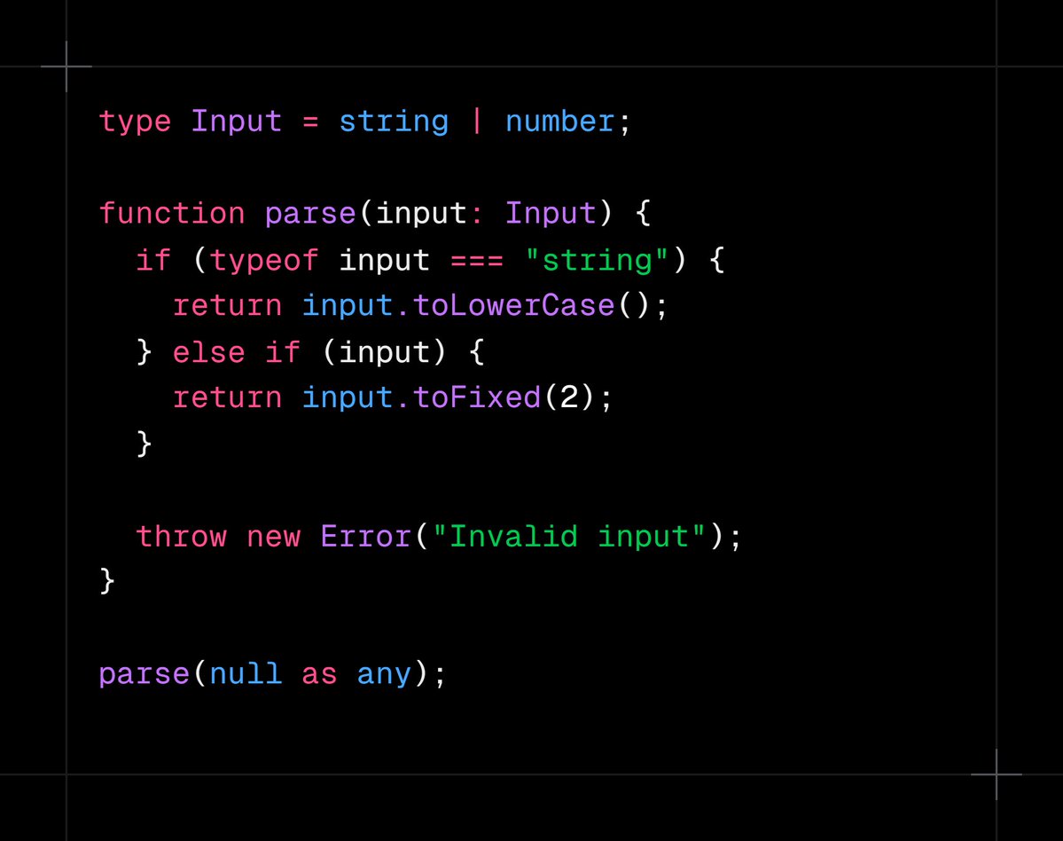 Yrishavjs's tweet image. Ever found a code snippet in a screenshot and wished you could just... analyze it?
Something is on your way!
This is just the beginning. More features coming soon.
Here&apos;s is a glimpse to it 👇

[Code: TypeScript Narrowing Bug (Never-triggered branch)]