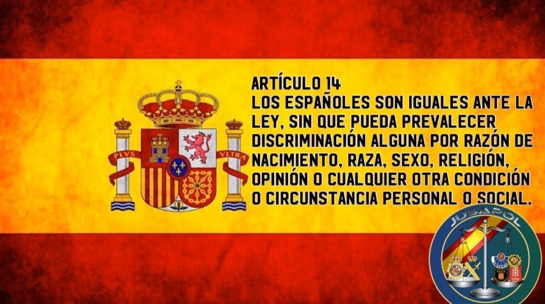 Feliz día de la #ConstitucionEspañola
🇪🇦

Hoy, mas que nunca, es necesario hacer prevalecer nuestra #Constitucion y recordar su Artículo 14: Los españoles son iguales ante la ley.

Los guardias civiles y policías nacionales somos españoles como cualquiera, pero no estamos al