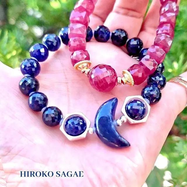 サファイア 青い月 宇宙 天体 地球儀 惑星 サファイア ブレスレット