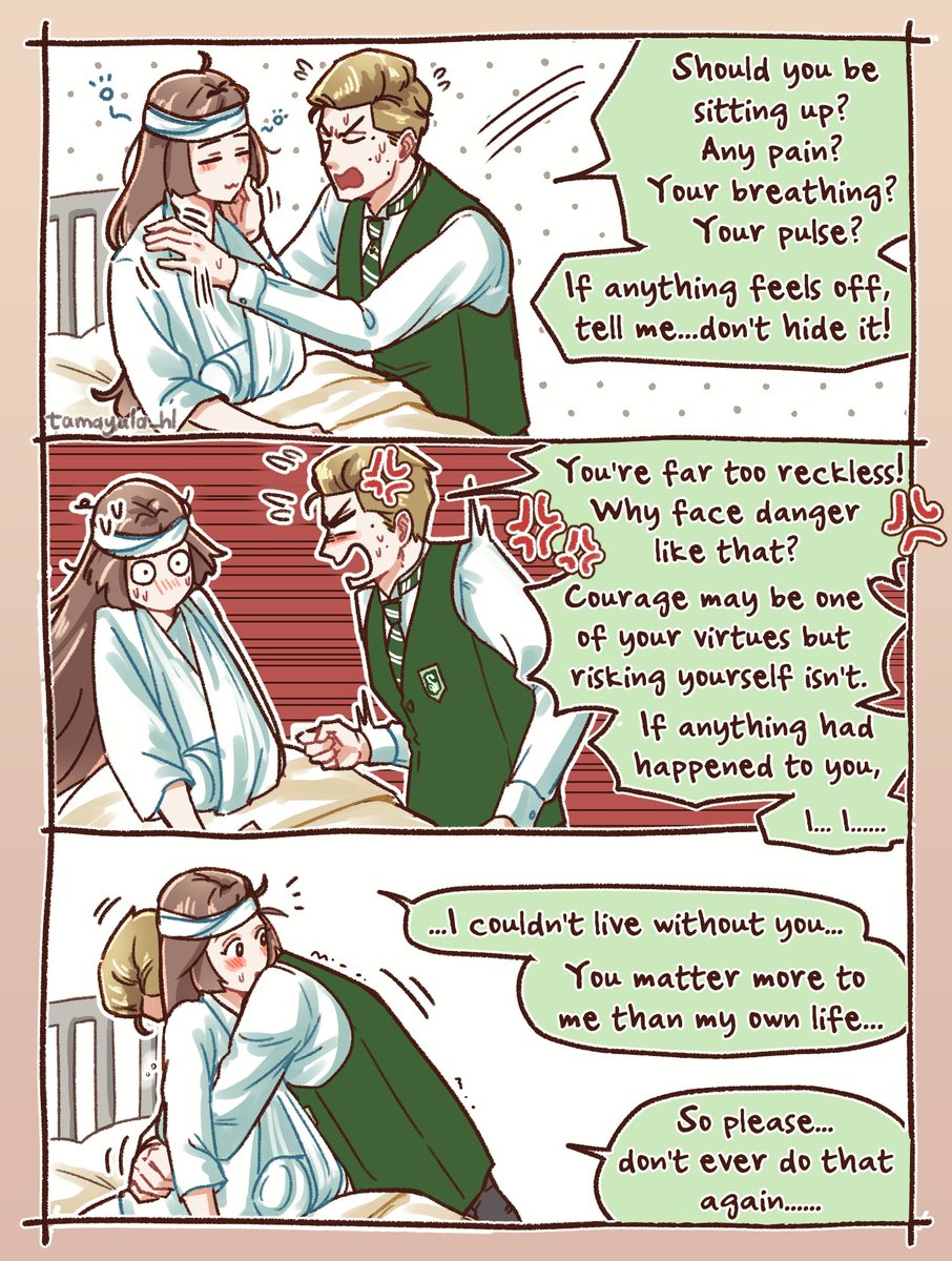 tamayula_hl's tweet image. I simply had to draw his grumpy reaction when she woke up 🏥