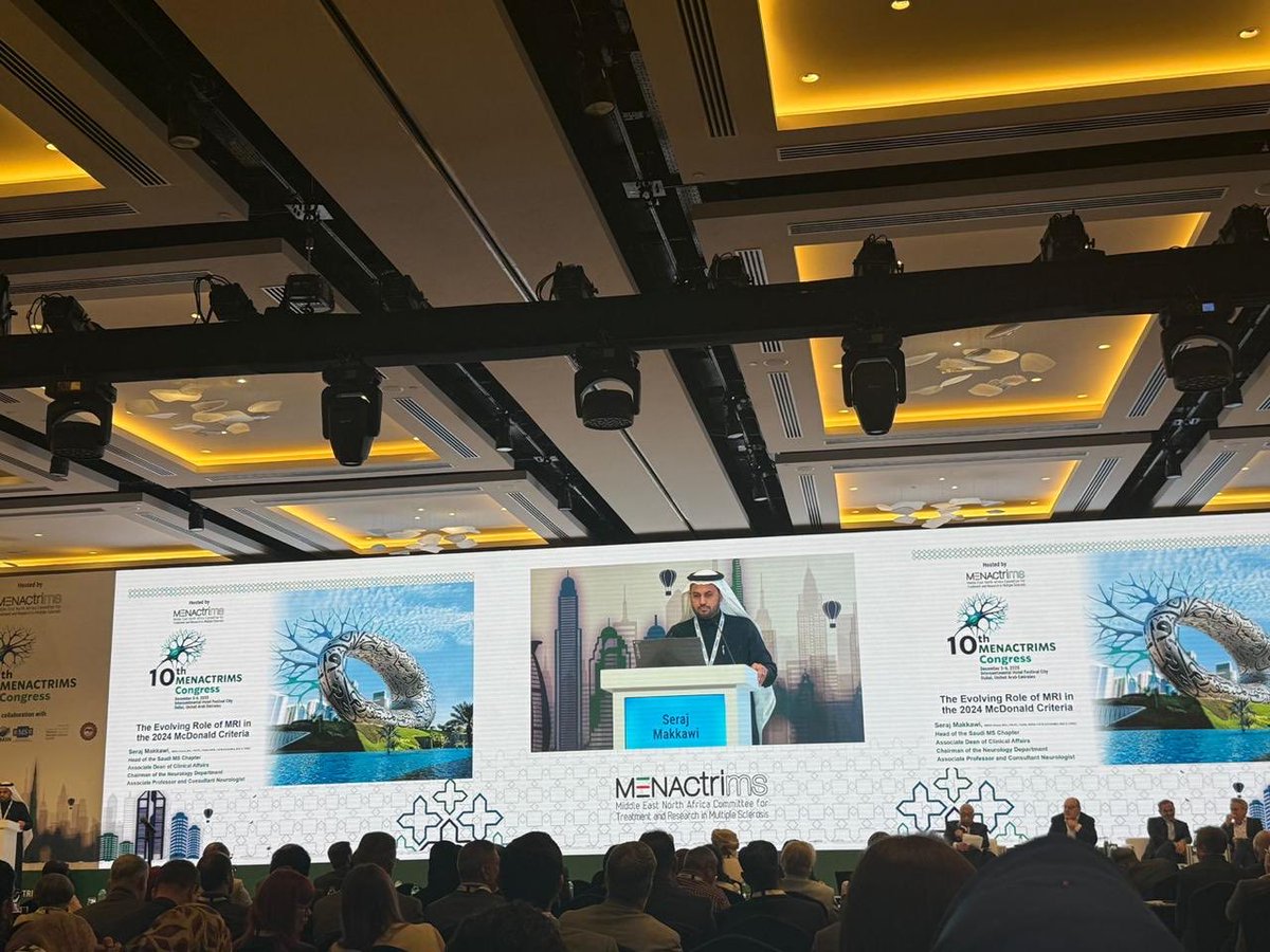 Dr_Makkawi's tweet photo. Honored to present at the 10th Middle East North Africa Committee for Treatment and Research in Multiple Sclerosis Congress in Dubai 🧠
#MENACTRIMS https://t.co/zKnfIEpzs8