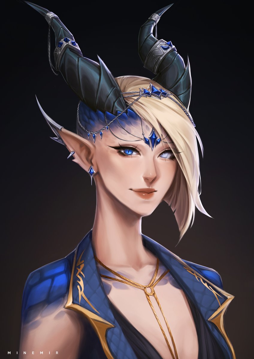 Minemir_'s tweet photo. Taphi, a blue dracthyr 🐉 commission for @empress_umi 
#warcraft #warcraftart https://t.co/w5U9TR1NFU