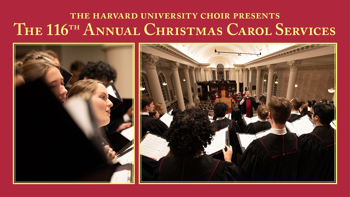 Sunday, we celebrate the opening of the 116th Annual Christmas Carol Service, a night of brilliant holiday classics performed by the Harvard University Choir and our music department. And join us Sunday morning for worship services - mailchi.mp/harvard/memchu…