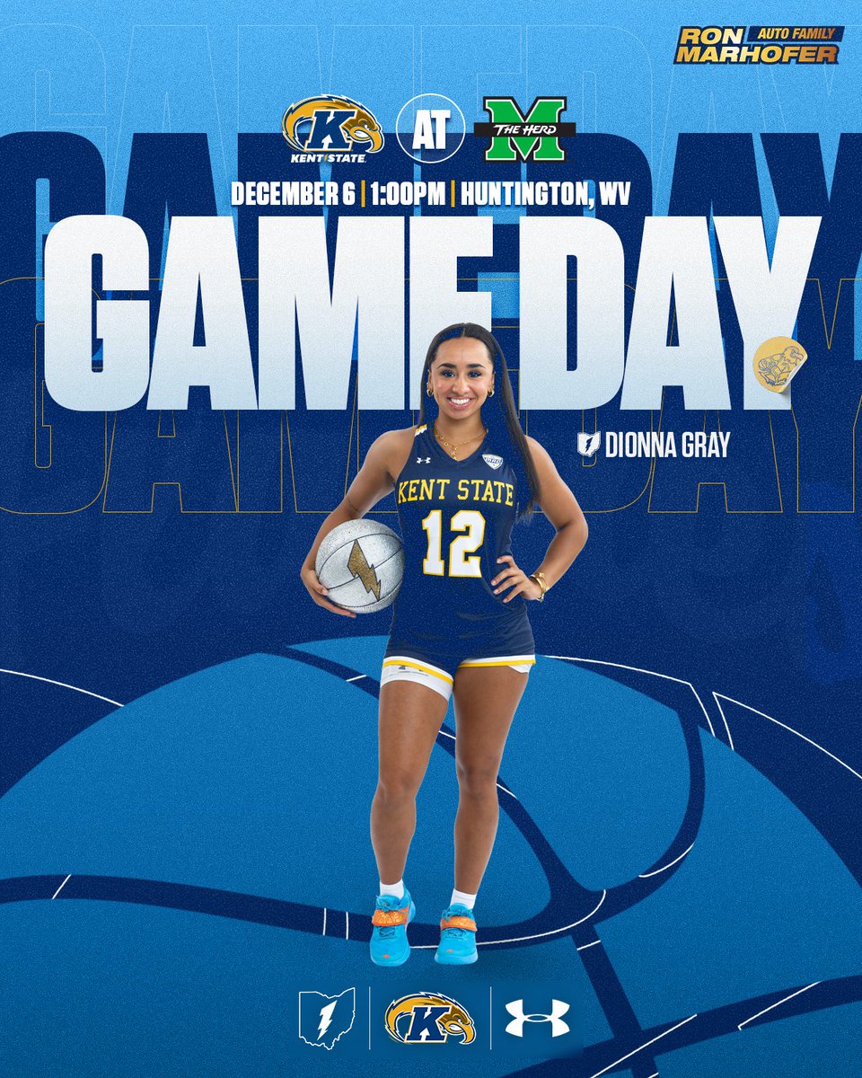 KentStWBB's tweet image. Final road non-conference game of the season.

🆚 Marshall
⏰ 1:00 pm
📍Cam Henderson Center
📺 ESPN+
📻 Kent State Sports iHeart

#GoFlashes⚡️