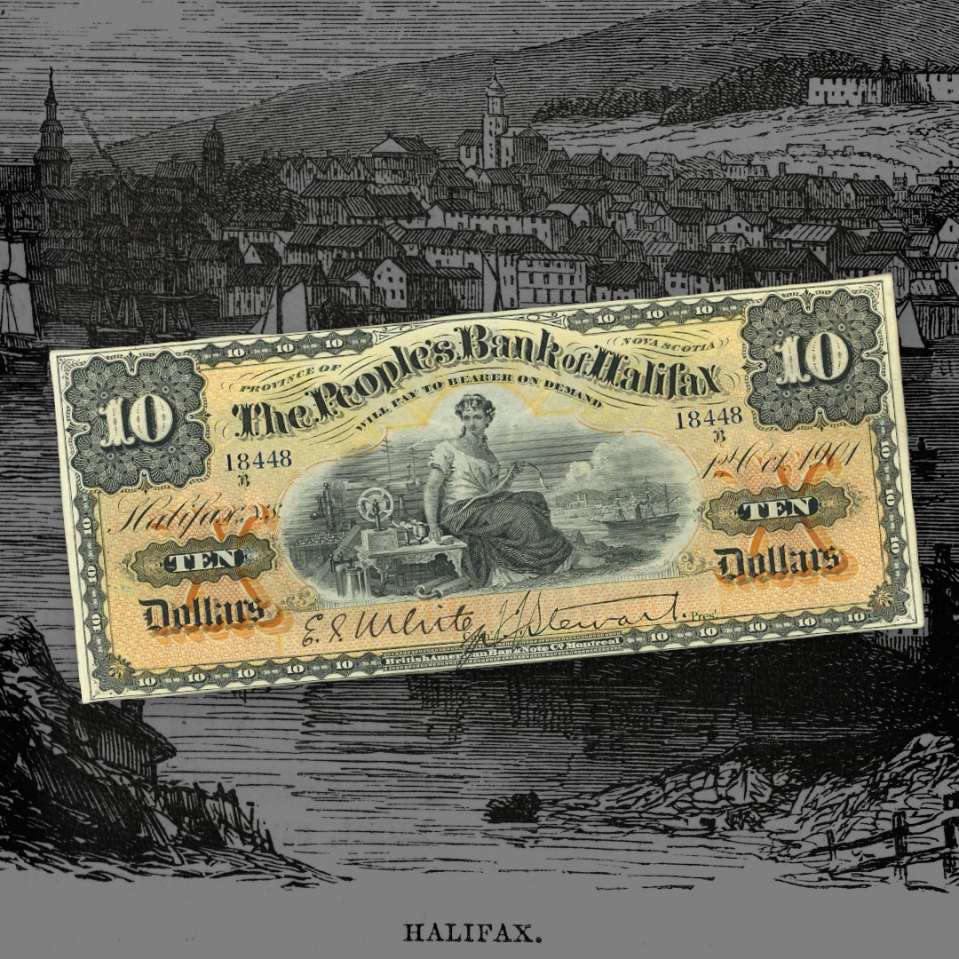 #OTD in 1917, telegraph operator Vincent Coleman warned an approaching passenger train that a munitions ship was on fire in Halifax harbour. 
He saved nearly 300 lives but died ten minutes later.
This note’s image represents telegraphy. 
#SaturdayArtifact