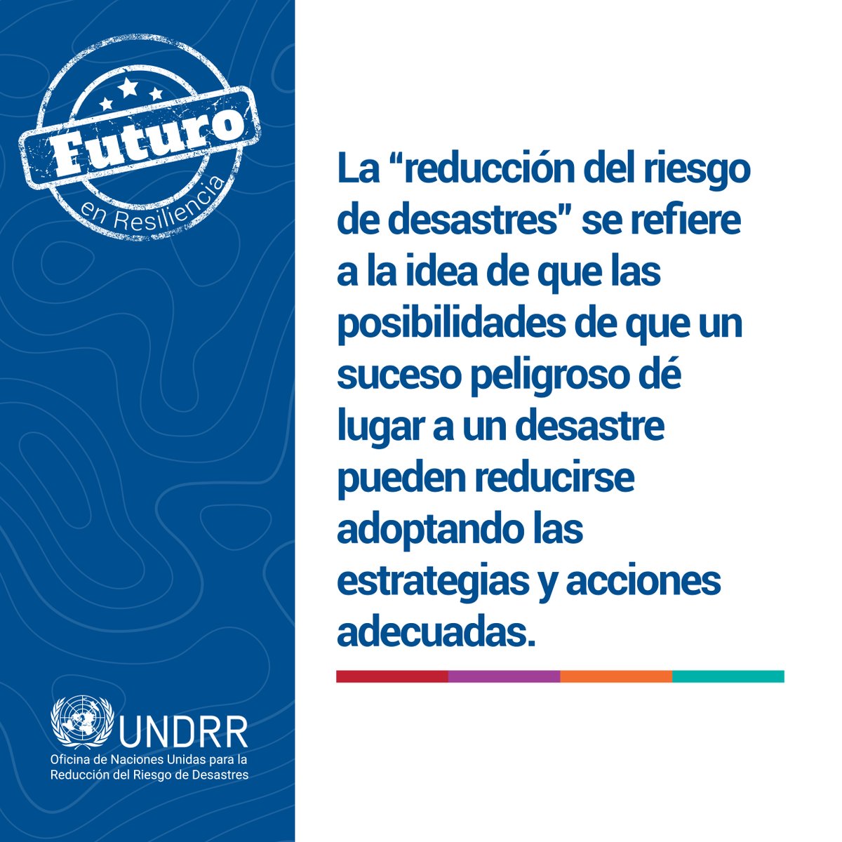 Reducir el riesgo de desastres significa actuar antes: fortalecer infraestructuras, educar comunidades y diseñar políticas que minimicen el impacto de eventos peligrosos.

#ReducciónDelRiesgo #RRD #UNDRR #FuturoEnResiliencia