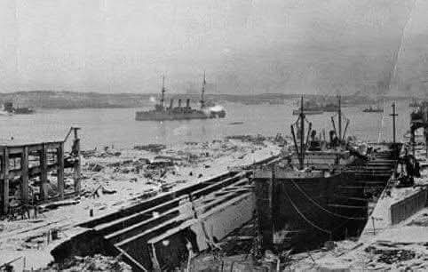 BlainPotvin_THW's tweet photo. For those not in or from Halifax, today at 0905 Atlantic time, marks the 108th anniversary of the largest non-nuclear man made explosion. The #halifaxexplosion killed over 2000 and injured over 9000. We'll never have the exact figures because of the toral devastation. https://t.co/7b4holhsu7