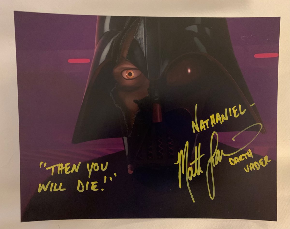 Galaxycon Columbus 2025 Day 1 Haul : 
A Darth Vader 8x10 Photo from Star Wars Rebels signed by Matt Lanter The Voice of Darth Vader Anakin Form at GalaxyCon Columbus 
<a href="/JalynSanderson/">Jalyn Sanderson</a> <a href="/DisTrackers/">DisTrackers</a> <a href="/yahiko_mk2/">yahiko.MARKⅡ</a> <a href="/Doogs97x/">Doogs 𒉭</a>