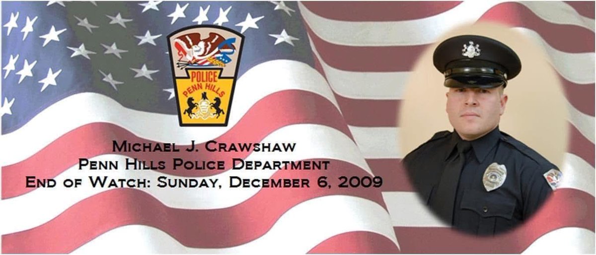 PoliceShaler's tweet image. The Shaler Township Police Department remembers and honors Penn Hills Police Officer Michael Crawshaw, who tragically lost his life in the line of duty 16 years ago today. Officer Crawshaw grew up in Shaler Township and graduated from Shaler Area High School.