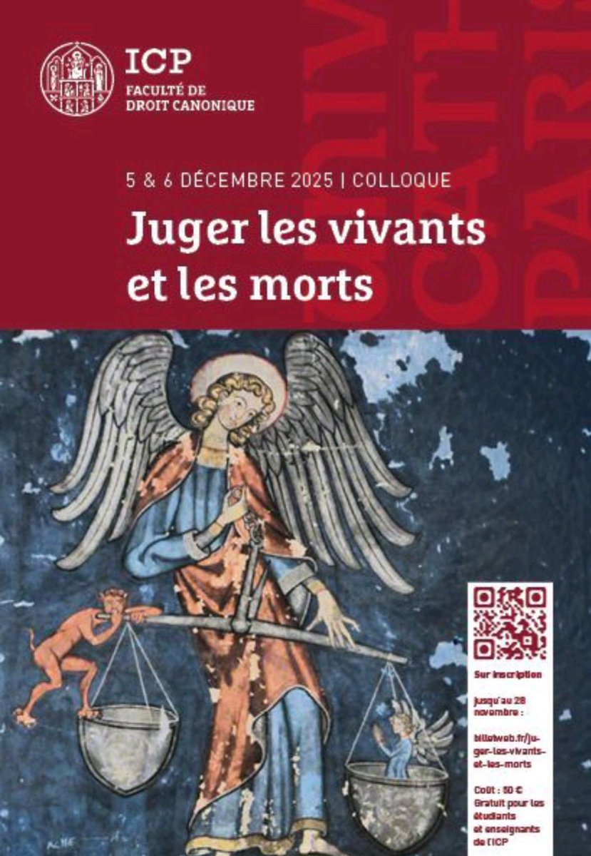 GB_GBernard's tweet photo. Très honoré d'avoir participé au passionnant colloque organisé par la faculté de droit #canonique de l'@icp_officiel avec une intervention sur les procès faits aux #cadavres des #suicidés dans l'ancienne France.
Merci à Ludovic Danto, Cécile Thépot-Olagne et Sébastien Milazzo. https://t.co/RfcmPFP7co