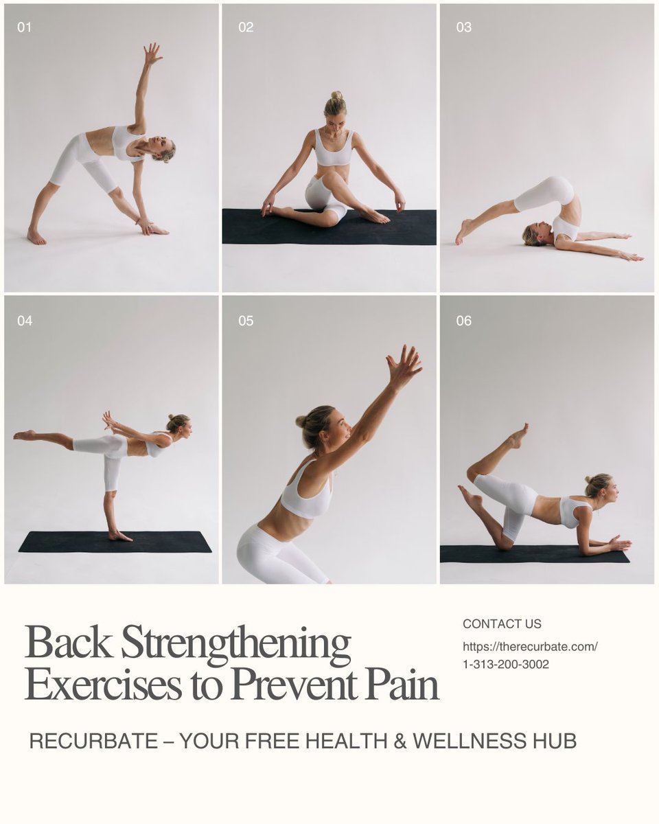 therecurbate's tweet image. Exercises That Strengthen Your Back &amp;amp; Prevent Pain | Recurbate
Strengthen your spine and reduce the risk of chronic back pain with Recurbate’s expert-recommended back exercises. 
#Recurbate #BackExercises #BackPainRelief #SpineHealth #PainPrevention #FitnessTips #HealthyLiving