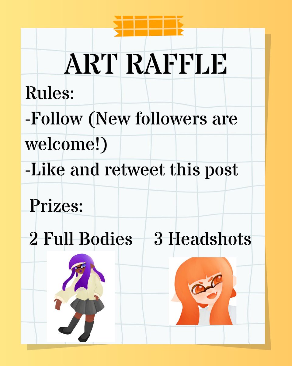 Rn_splatoon's tweet photo. (Late) Art Raffle for reaching 300 followers! (Tysm!)
SPLATOON ONLY!!

Ends on December 12 (PST time)
You can respond with your character, but that´s completely optional! https://t.co/QvvnhC3th0