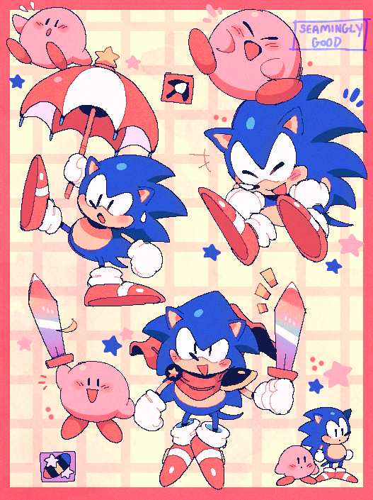 seaminglygood's tweet image. Sonic and Kirby