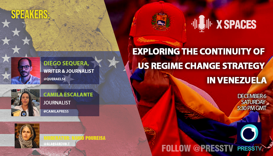 Join us at 17:30 GMT today for our next Space featuring <a href="/QueraElse/">Diego Sequera</a> and <a href="/camilapress/">Camila</a>, with <a href="/AlAqsaRevolt/">Nahid</a> as the moderator, as we explore the recent US adventurism against Venezuela.

x.com/i/spaces/1LyGB…