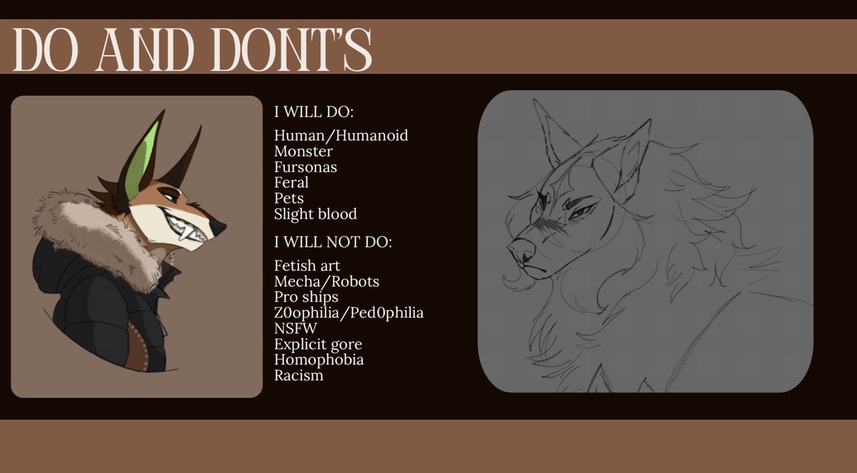 _mintypep's tweet image. Here’s the pricing guide for my commissions!🤎
#furryart #commissionopen #furryfandom