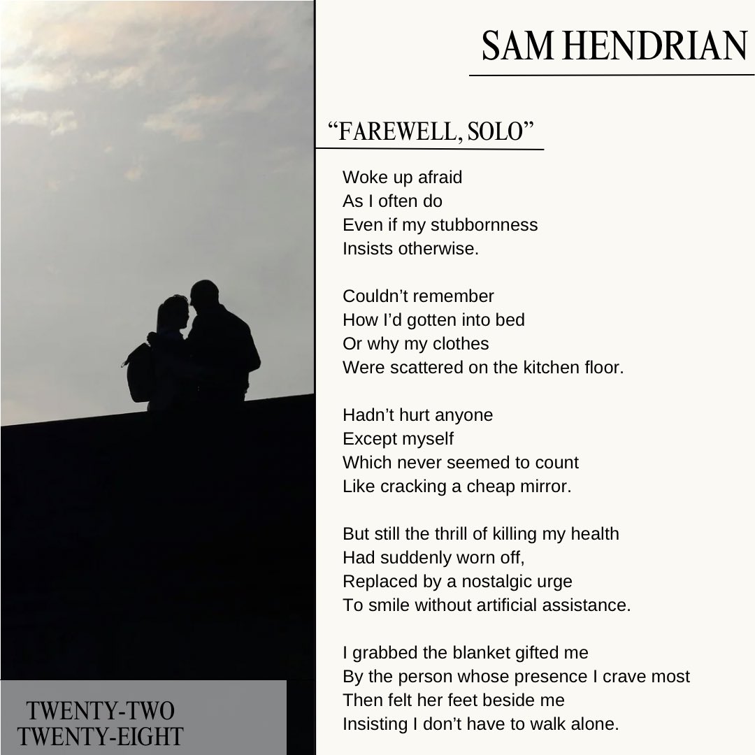 Read Sam Henderson’s poetry on Twenty-two Twenty-eight now!

twentytwotwentyeight.com/single-post/th…

#publishing #supportartist #create #subscribe #submit #story #read #twentytwotwentyeight #poetry #poem