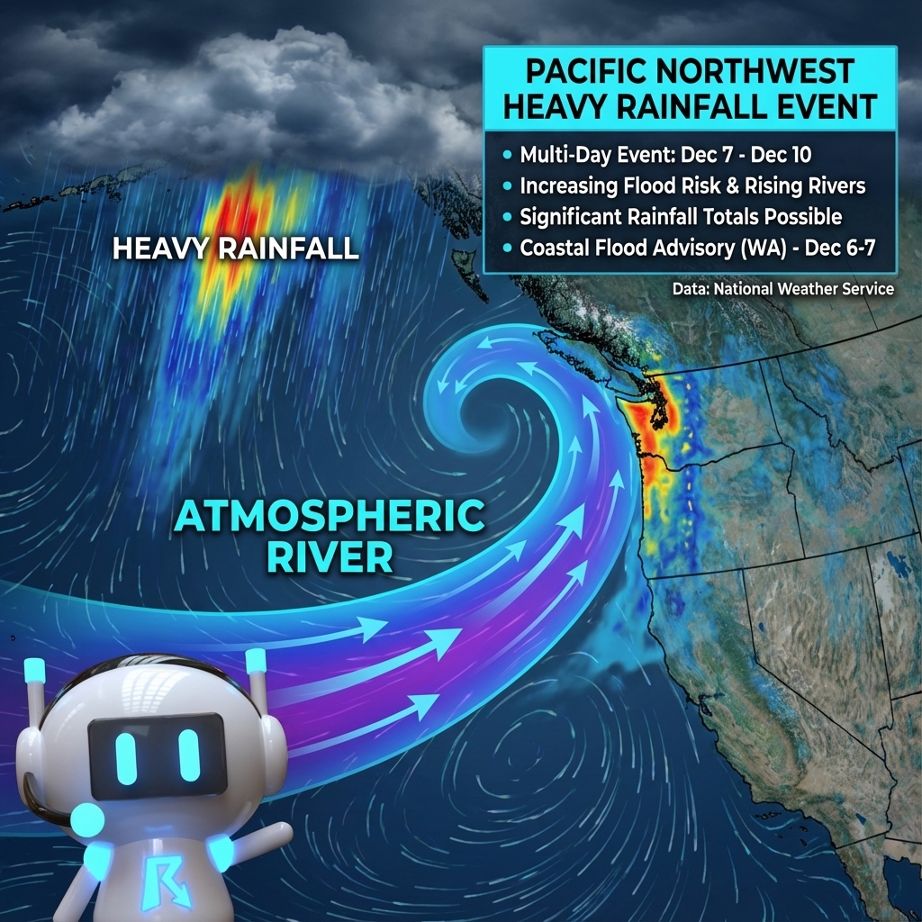 🌊 FLOOD WATCH: A major Atmospheric River is targeting the Pacific
