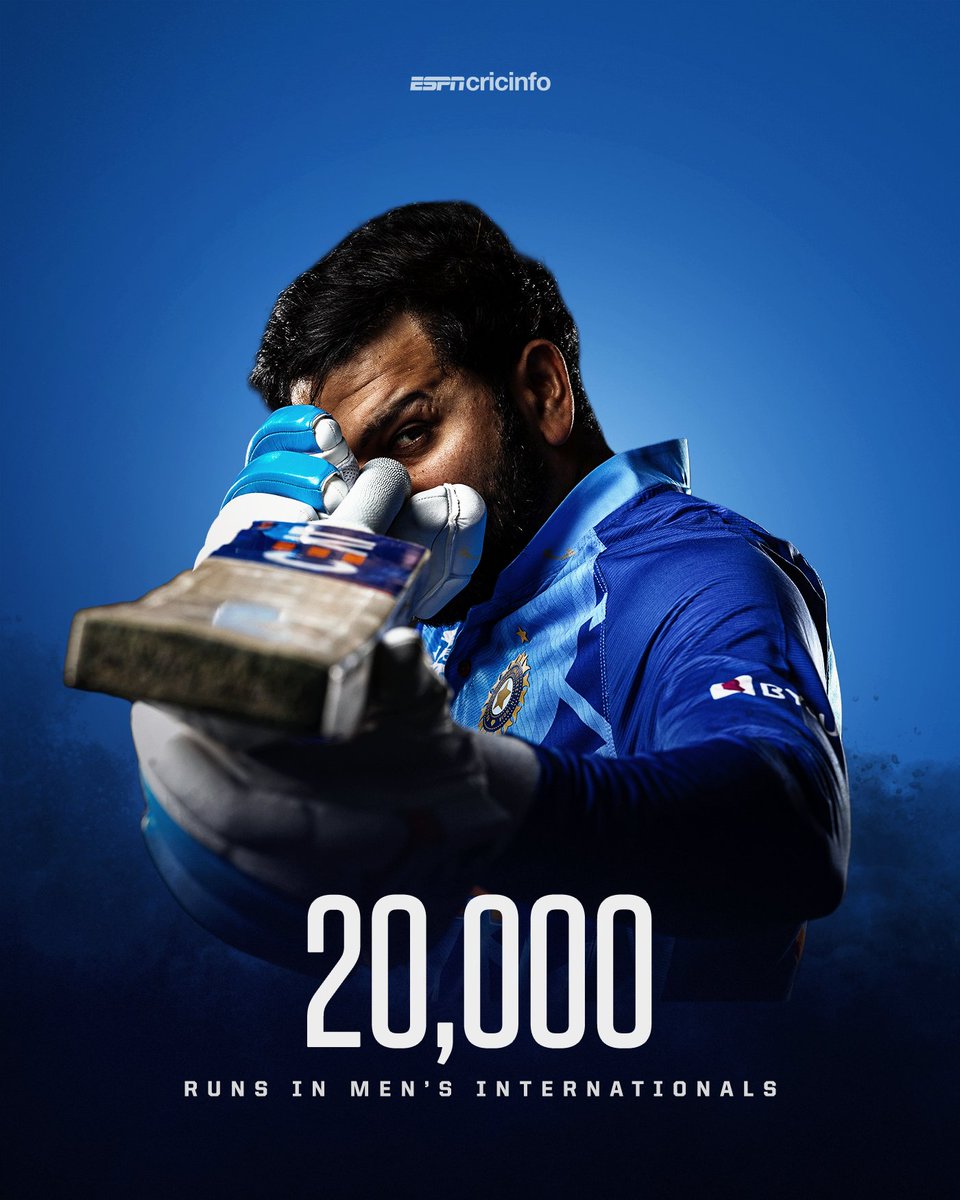 ✅ Sachin Tendulkar
✅ Virat Kohli 
✅ Rahul Dravid 
✅ Rohit Sharma 

The hitman becomes the fourth Indian to 20,000 international runs