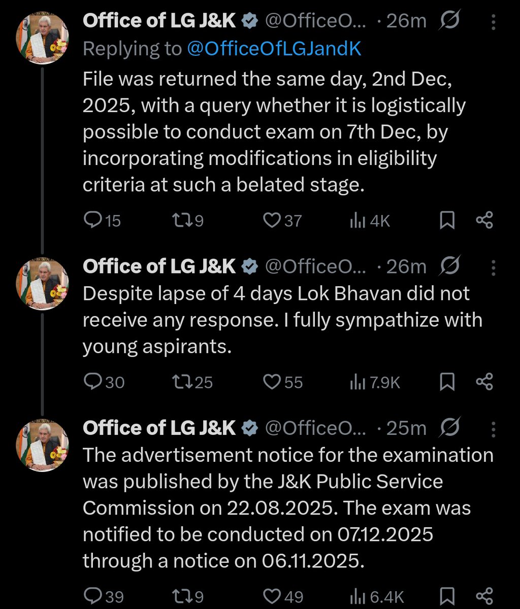 MalikTutorial's tweet image. This is how the @OfficeOfLGJandK and @JKNC_ are casually dismantling the future of unemployed youth. 

A straightforward age-relaxation plea from JKPSC aspirants couldn’t be honoured — only calibrated silence, shifting narratives &amp;amp; polished lies.
@OmarAbdullah
#jammukashmir