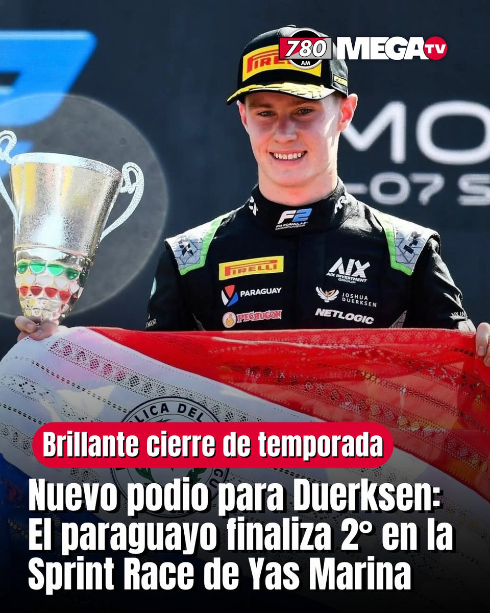 780AM's tweet image. Joshua Duerksen cierra su etapa en AIX Racing con un brillante podio en Abu Dabi🏆

🇵🇾El piloto paraguayo Joshua Duerksen consiguió un destacado segundo puesto en la Sprint Race de Abu Dabi, sumando un nuevo podio en la temporada de Fórmula 2.

🏎️💨En su despedida de temporada…