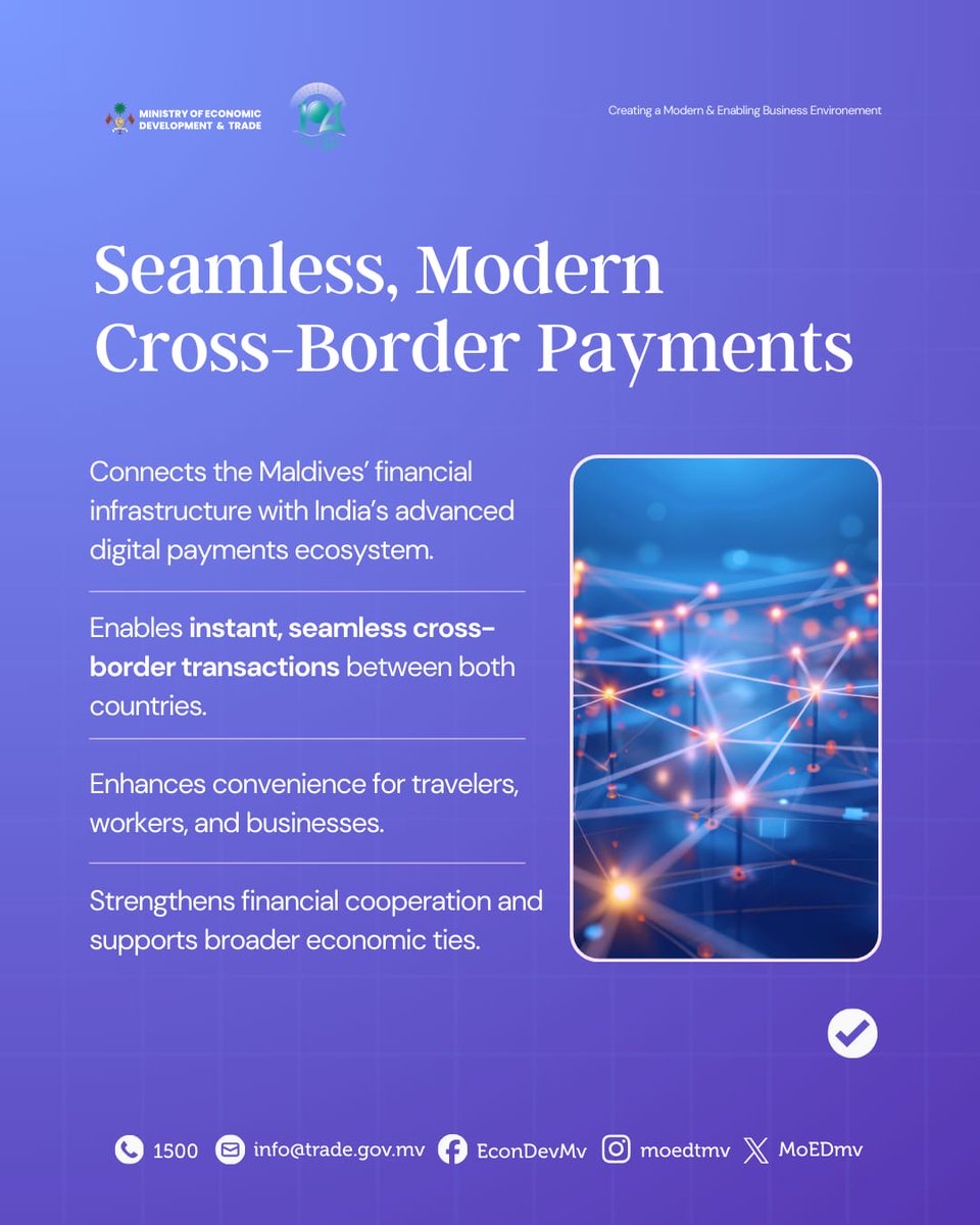 A major highlight in strengthening digital infrastructure: the Ministry’s agreement with NIPL to progress UPI connectivity and expand efficient, secure payment options for the public.

#MoEDTmv #Hafthaa104