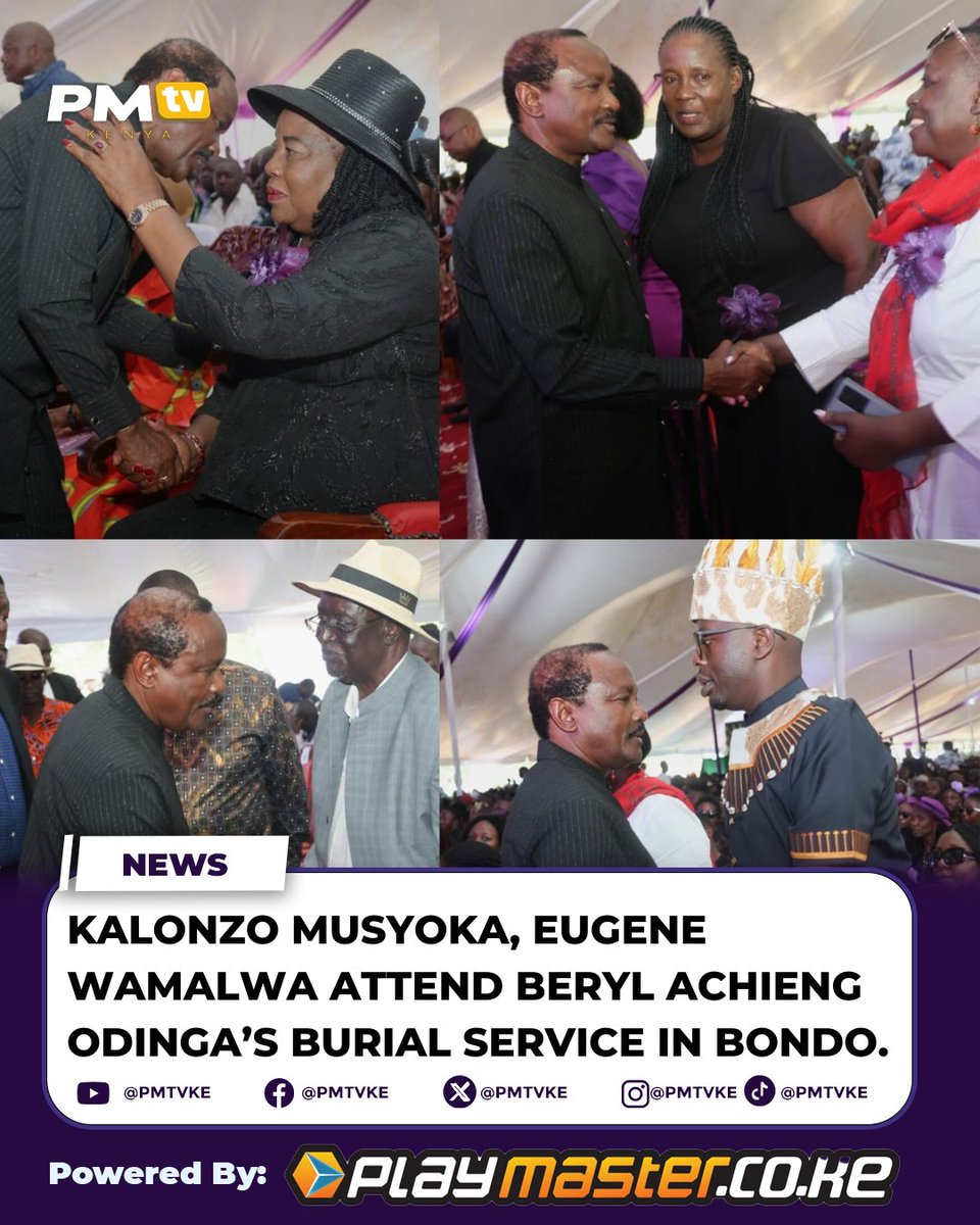 Pmtv_ke's tweet image. Wiper party leader Kalonzo Musyoka and his DAP counterpart Eugene Wamalwa attend Beryl Achieng Odinga’s burial service in Bondo.
#Wiperparty
#ODM
#BerylOdinga
#pmtv
Subscribe to our Youtube channel; youtube.com/@PMTVKE
Follow our Telegram page; t.me/+D6jXfs8J6mo5O…