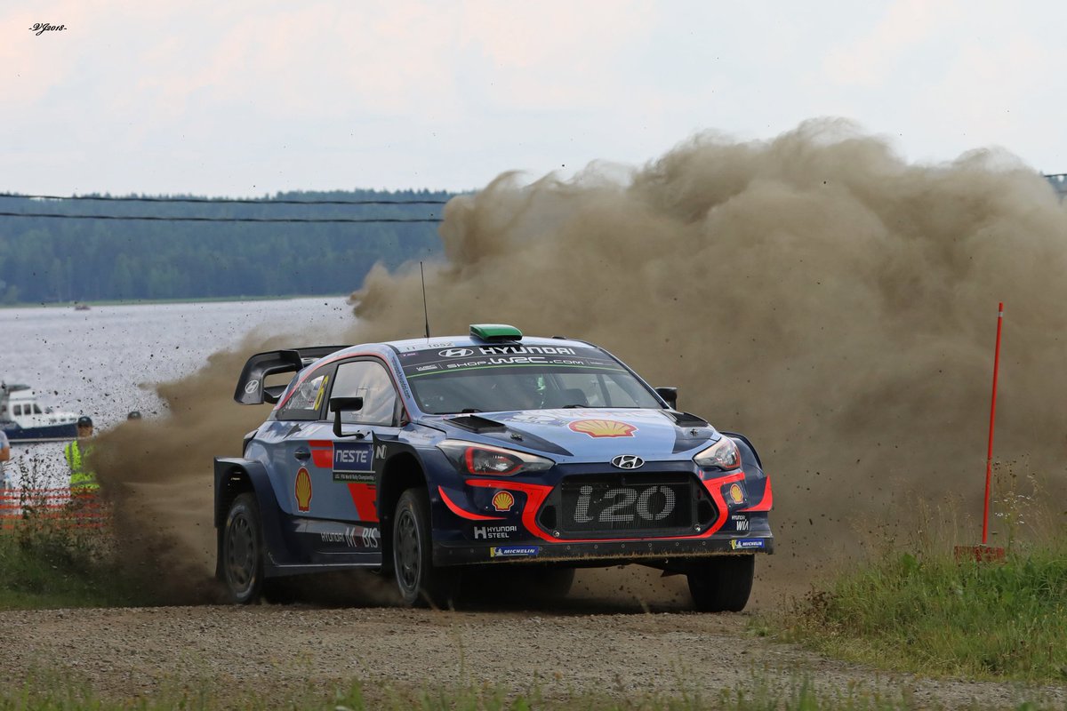 VilleJarvinen11's tweet image. Hayden Paddon - Sebastian Marshall, Hyundai i20N WRC, Oittila, Rally Finland 27.7.2018 #wrc #paddon