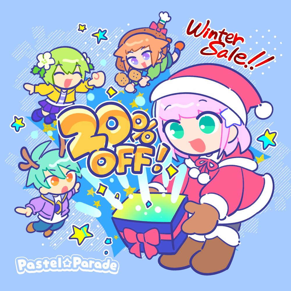 PastelParadePR's tweet image. 【🎄ウィンターセール開催中！⛄】12/19～1/5の間、#PastelParade はなんと20%オフ🤩!!
追加楽曲アップデートも予定しています！
この機会にぜひ遊んでみてね🎶

ゲームはこちら！🎮store.steampowered.com/app/2685840/Pa…