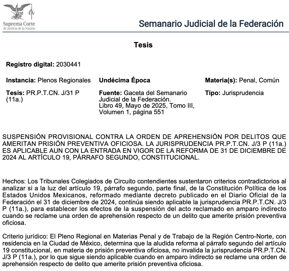 ⚖️🔍 ¿La suspensión contra una orden de aprehensión sigue siendo posible? Sí… incluso tras la reforma de 2024

¿Te pueden conceder suspensión provisional en amparo cuando tienes una orden de aprehensión por un delito con prisión preventiva oficiosa? 🤔  A pesar de la reforma