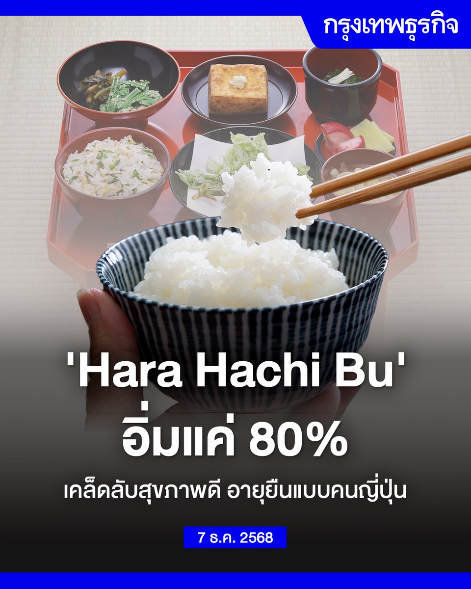 ktnewsonline's tweet image. 'Hara Hachi Bu' อิ่มแค่ 80% เคล็ดลับสุขภาพดี อายุยืนแบบคนญี่ปุ่น

หากอยากมีสุขภาพดีและอายุยืนถึงหลักร้อย วิธีหนึ่งที่สามารถทำตามได้คือการ “กินแบบคนที่อายุยืนจริงๆ” หนึ่งในตัวอย่างที่ชัดที่สุดอยู่ที่ โอกินาวา ประเทศญี่ปุ่น หนึ่งในพื้นที่ Blue Zones ของโลก ที่มีสัดส่วนผู้มีอายุเกิน…