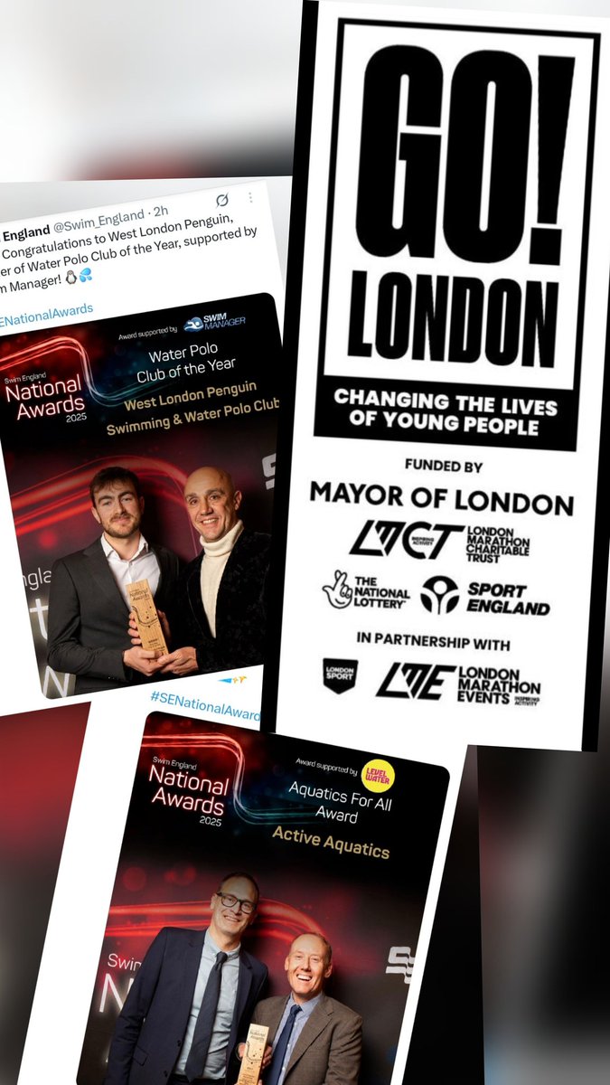... as if winning the <a href="/Swim_England/">Swim England</a> Water Polo Club of the year 2025 was not enough! Our collaboration with <a href="/EveryoneActive/">Everyone Active</a> and BADU to develop water polo at <a href="/AquaticsCentre/">London Aquatics Centre</a> funded by <a href="/MayorofLondon/">Mayor of London, Sadiq Khan</a>, <a href="/LMFoundation_/">London Marathon Foundation</a> , <a href="/Sport_England/">Sport England</a>, and the <a href="/TNLUK/">The National Lottery</a> won 'AQUATICS FOR ALL' award too