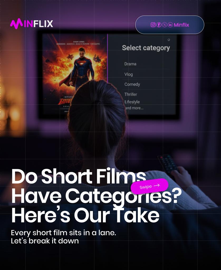 WatchMinflix's tweet photo. Do short films have categories? Yes, and they help your film get discovered.

On Minflix, categories like drama, comedy, documentary &amp; experimental connect your work with the right audience. 💜

sign up now; https://t.co/vcPrFTue8h  and start uploading your short films today. https://t.co/nh93QjqSEz