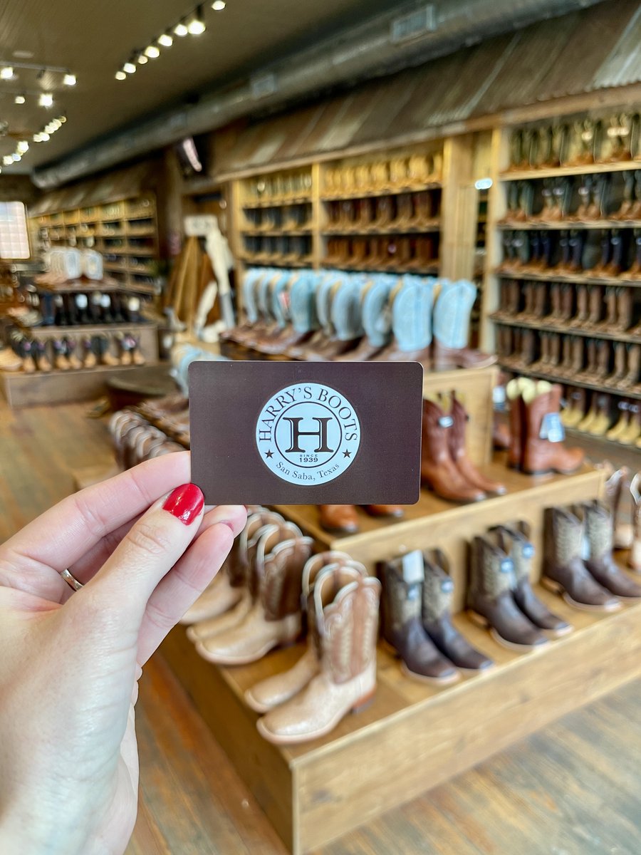 harrys1939's tweet image. ✨A Harry's Gift Card! Perfect for the hard to shop for - guaranteed to get what they want. 🤠 Don't have time to drive over? Give us a call 325-372-3636 and we can process and mail over the phone y'all! 

#harrysboots #centraltexas #sansabatexas #sansabatx #westernstore