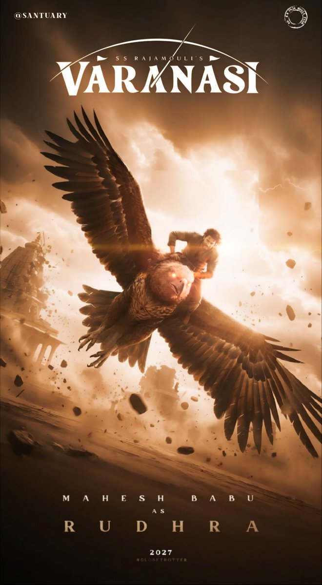 Santuuary's tweet photo. My Vision Of RUDHRA × JATAYU ~The Legacy Ascends @VaranasiMovie #Varanasi #MaheshBabu @ssrajamouli •WROUGHT01 https://t.co/m060NZWXob