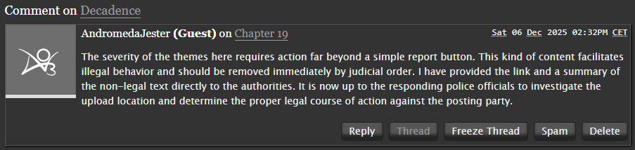 I'm tired guys...

Seeing a new comment and getting so happy only to find out it's just a goddamn bot trying to fearmonger you into deleting your fic. I'm so sick of bots...