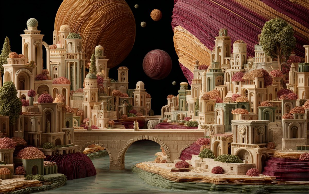 FOulhiou's tweet photo. #Promptshare

🖊️a [STYLE] 3d printed housing colony on a dreamy planet where [CHOOSE 3-4 WORDS] coalesce into one utopia. Using Light Olive Green #9AB636, Sunlit Gold #FFD700, Spicer Ember #EB0000, Deep Burgundy #6E0B14. --ar 8:5

Share your 3D extraterrestrial colony with #cp51 https://t.co/9OVoHmzBJT