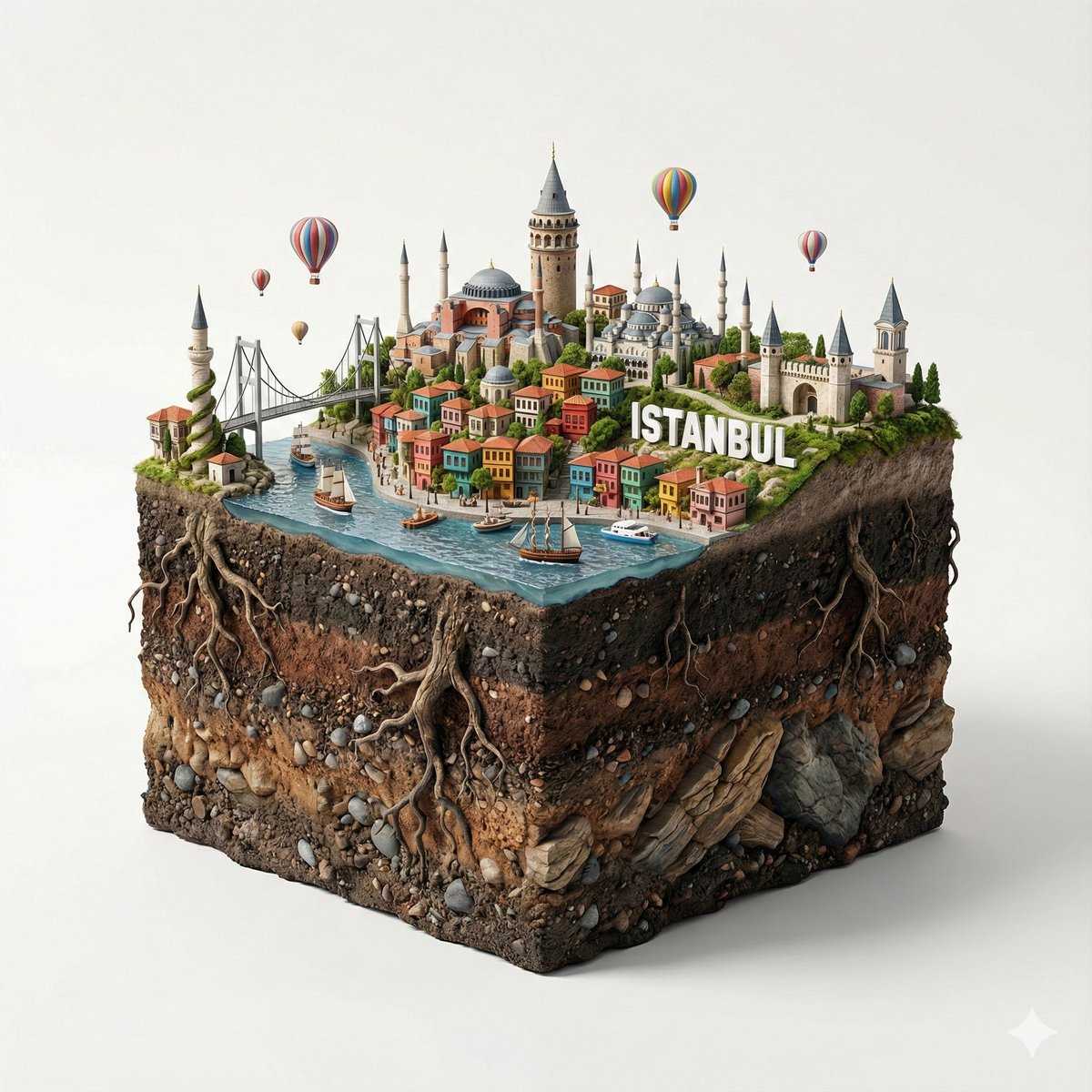 Lovart prompt result: Discovering Istanbul in a Hyper-Realistic 3D Diorama