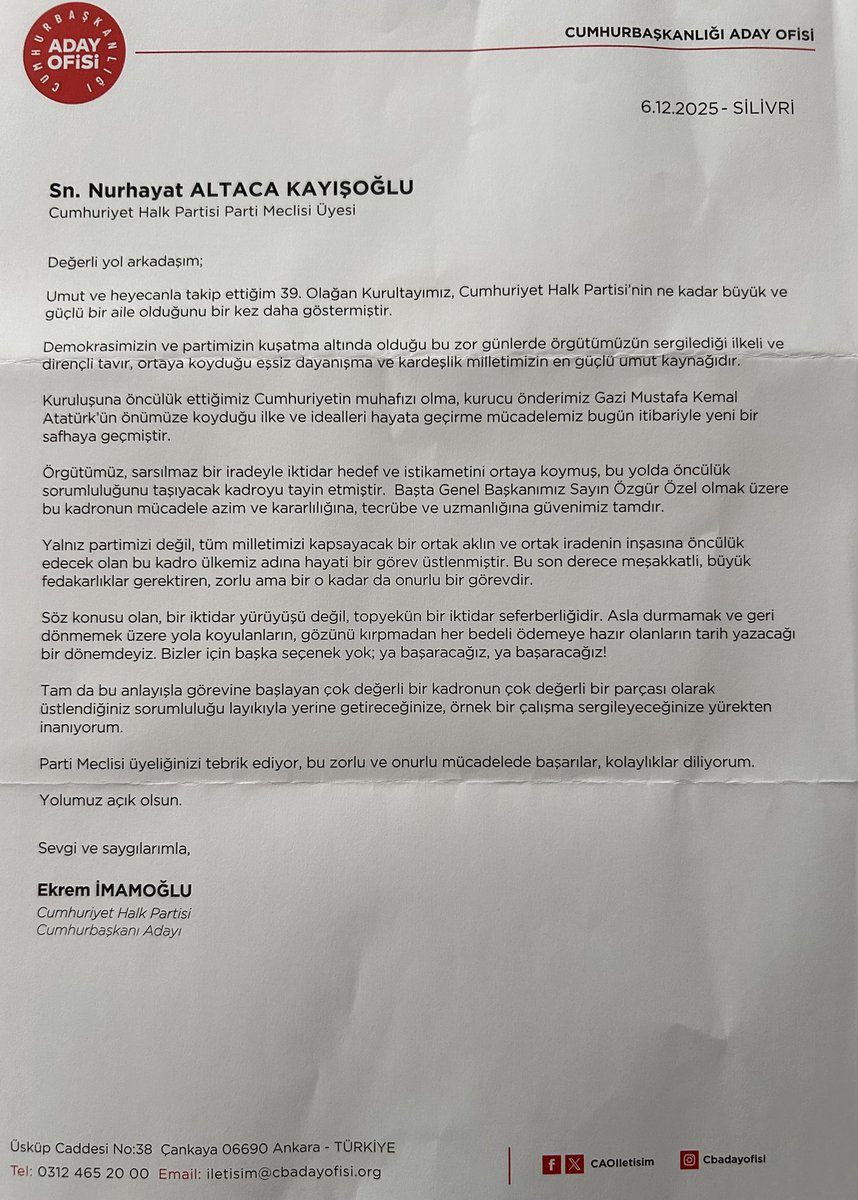Nurhayat ALTACA KAYIŞOĞLU tweet media
