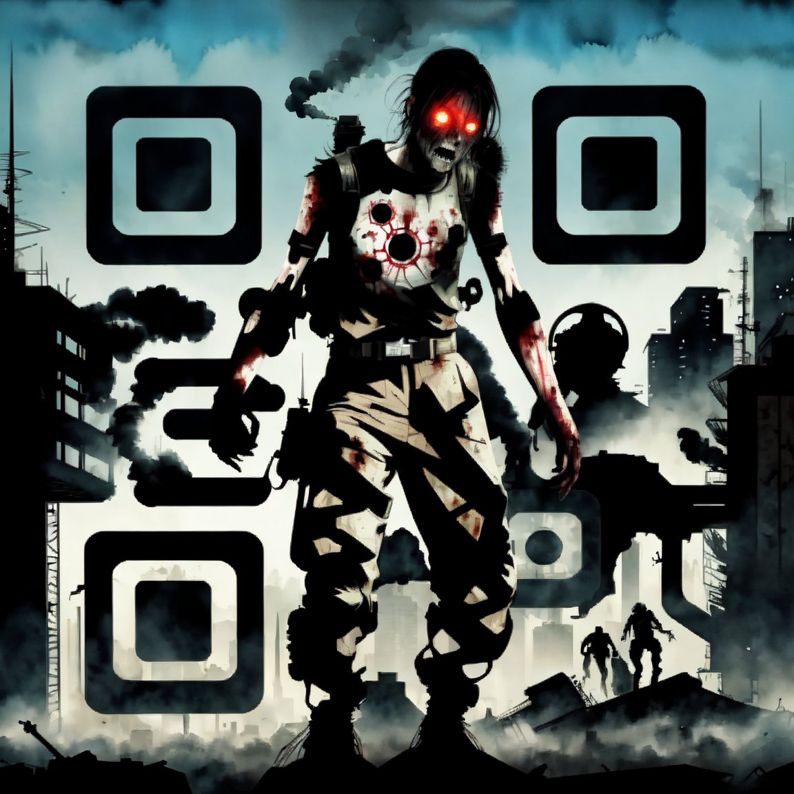 Zombie QR code #zombie #qrcode #art