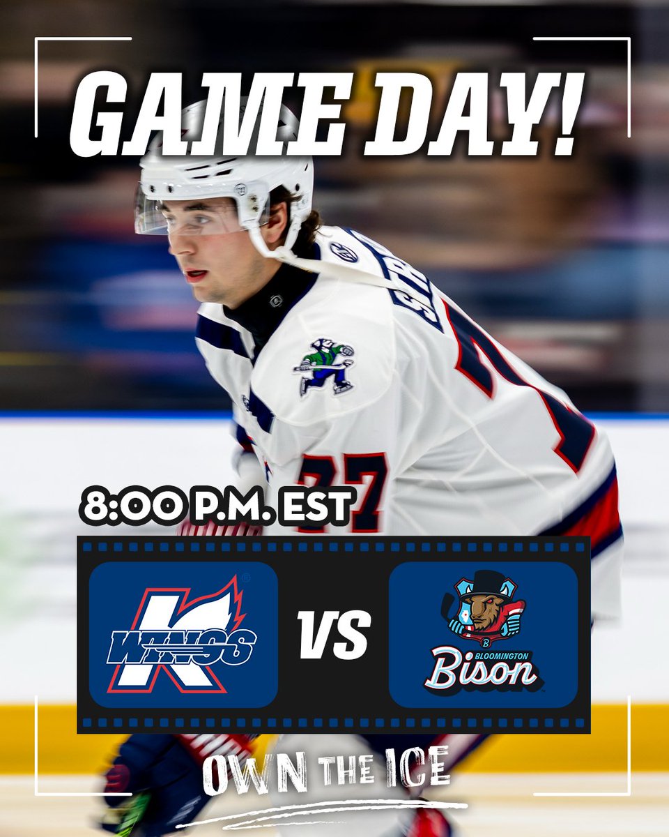KalamazooWings's tweet image. It's GAME DAY, Kalamazoo! 

Your Kalamazoo Wings take on the Bloomington Bison TONIGHT at 8 p.m. EST at Grossinger Motors Arena.

🎧 @tunein 
📺 @flosports 
#OwnTheIce