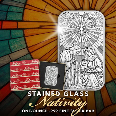 This year, we combined the beauty of stained glass and the tradition of the nativity in this gorgeous .999 fine silver bar. This 1oz silver "Nativity" bar truly represents the reason for the season and arrives in gift packaging. Take a closer look >> bit.ly/3JTTaJl