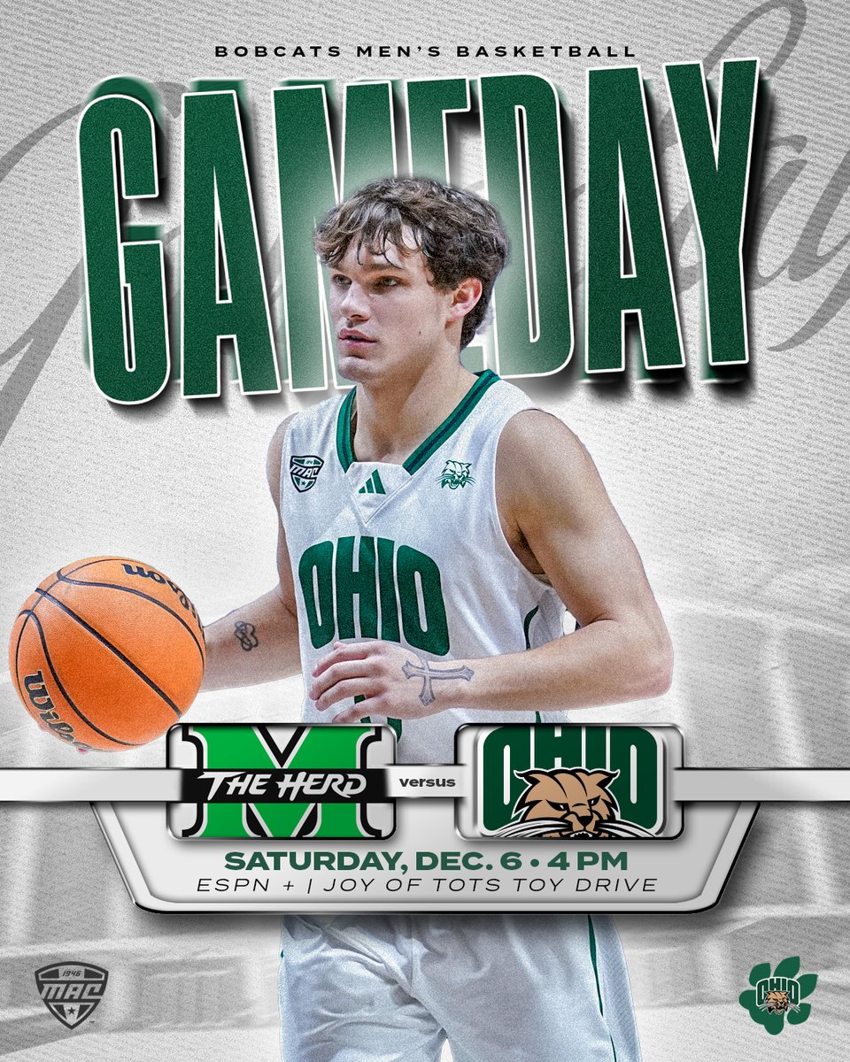 OhioMBasketball's tweet photo. Let’s pack the Convo. 😼🏀 

🆚 Marshall 
📍Athens, OH
🏟️ Convocation Center
⏱️ 4 PM E.T
📺 ESPN+ https://t.co/LTmTrJa8Cu
📻 Varsity Network https://t.co/dfBbTUzzh9
📊 https://t.co/UIAUNEeivX
🎟️  https://t.co/ZGqHq3l8dF

#OUohyeah https://t.co/MRyUxMv1uW