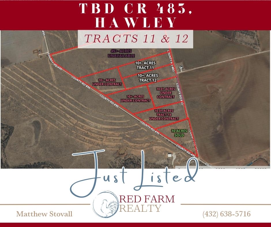 redfarmrealty's tweet image. 🌾 TWO NEW LISTINGS — Hawley, TX! 🌾 Two 10-acre tracts off CR 483, $89,900 each! Proven groundwater &amp;amp; Hawley water, electric, county road frontage, unrestricted, owner financing available ($120k). Minutes from Hawley &amp;amp; new AI facility!
#RedFarmRealty #RedFarmWay #HawleyTX