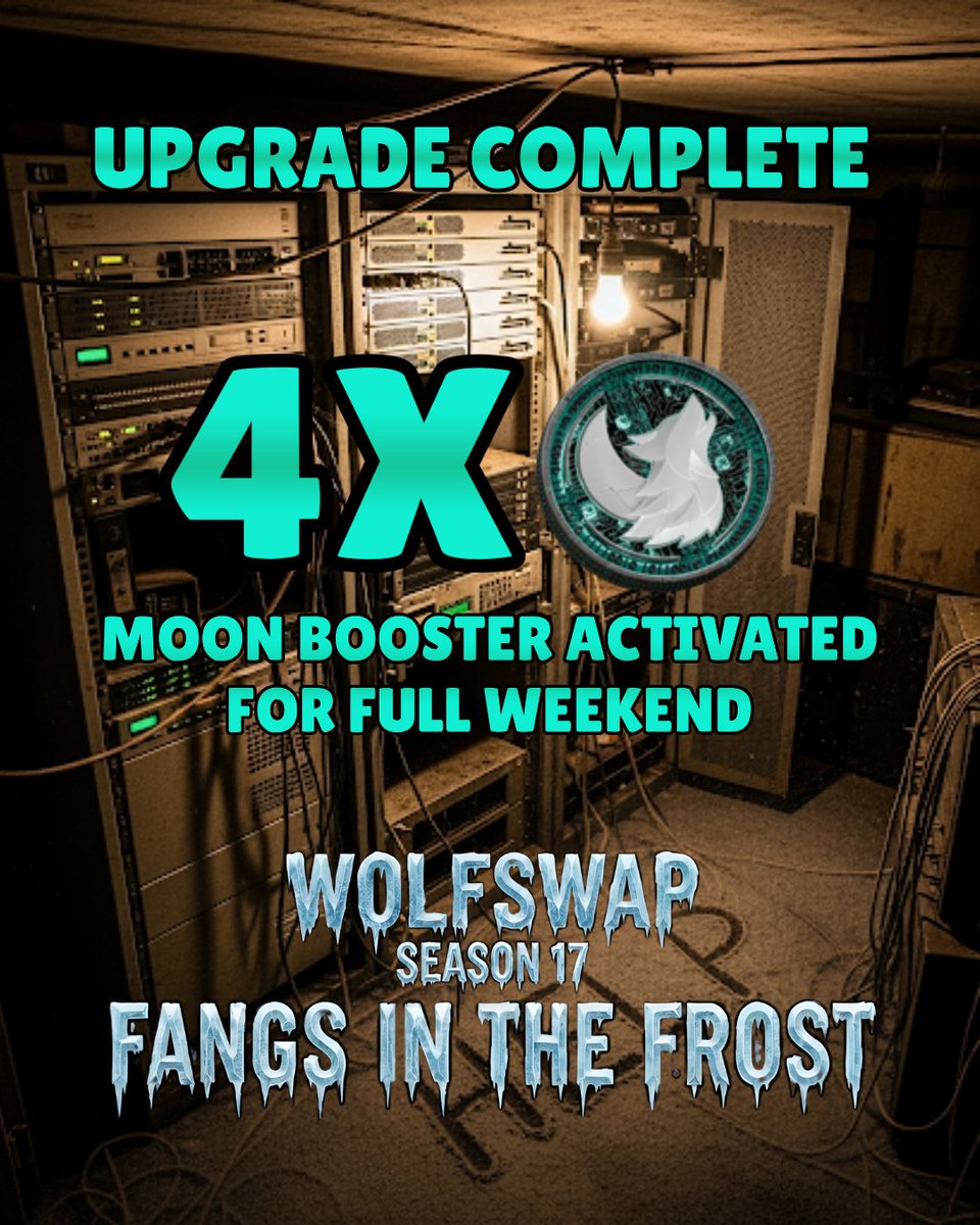 Maintenance upgrade complete 🐺

Since the intern forgot the announcement, we're paying the finefff:
4X $MOON BOOST IS LIVE!

Valid all weekend until Dec 8th (00:00 UTC), make it count! 🔥
