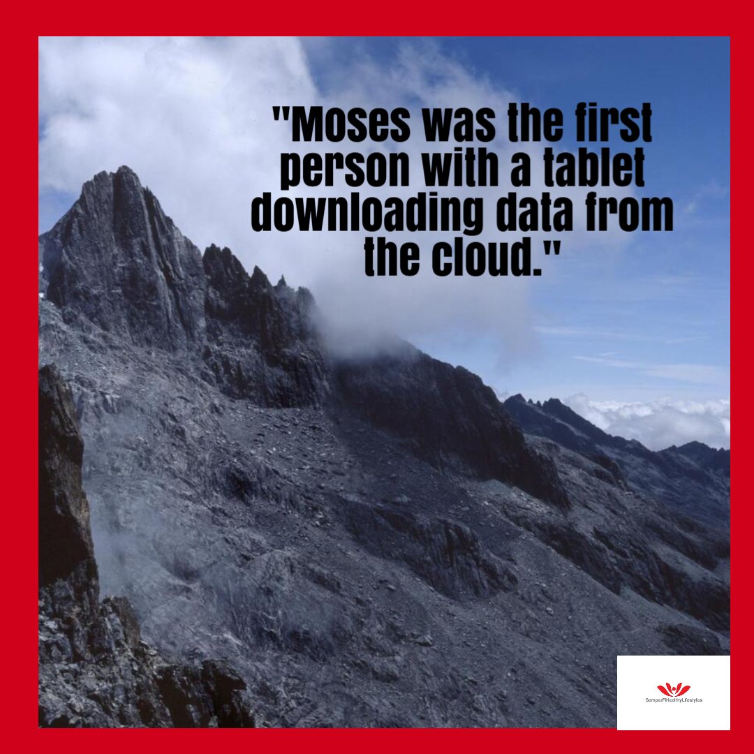 bigfamilyboss's tweet photo. "Did you know Moses was the first person with a tablet downloading data from the cloud? Talk about cutting-edge technology back in the day! 🌩️💾 #Moses #TabletTech #Funny #CloudData #AncientTech" https://t.co/Go4Z6FKQS0