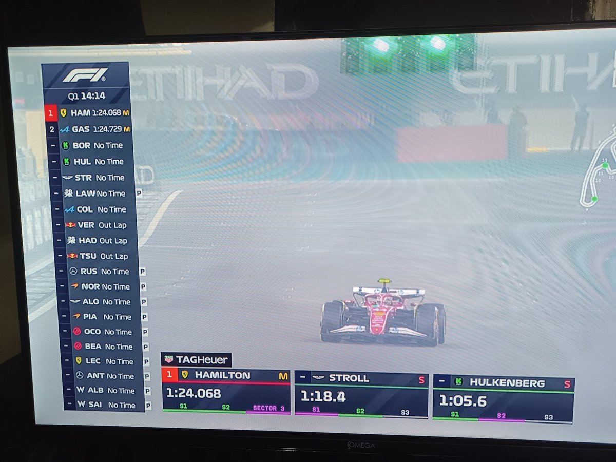 Primera vuelta de Hamilton luego de su accidente, #Gpabudabi