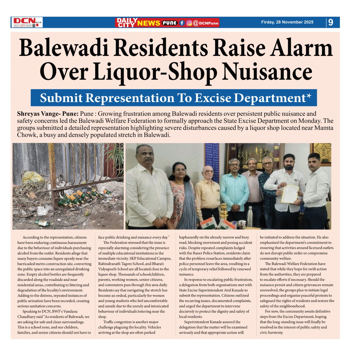 vandymini's tweet image. 🚨 #Balewadi citizens unite to demand immediate closure of a liquor shop in school zone!
Calling for community safety &amp;amp; governance accountability as children’s safety, women’s security &amp;amp; unchecked open drinking in daylight remain at risk. #Pune #PublicNuisance @navalMH @Info_Pune